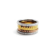Set mit 4 Ringen mit Zirkonen - 3 Farben Ringe KOOMPLIMENTS