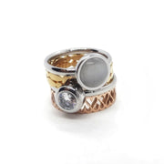 Set mit 4 Ringen mit Zirkonia und Herz - 3 Farben Ringe KOOMPLIMENTS