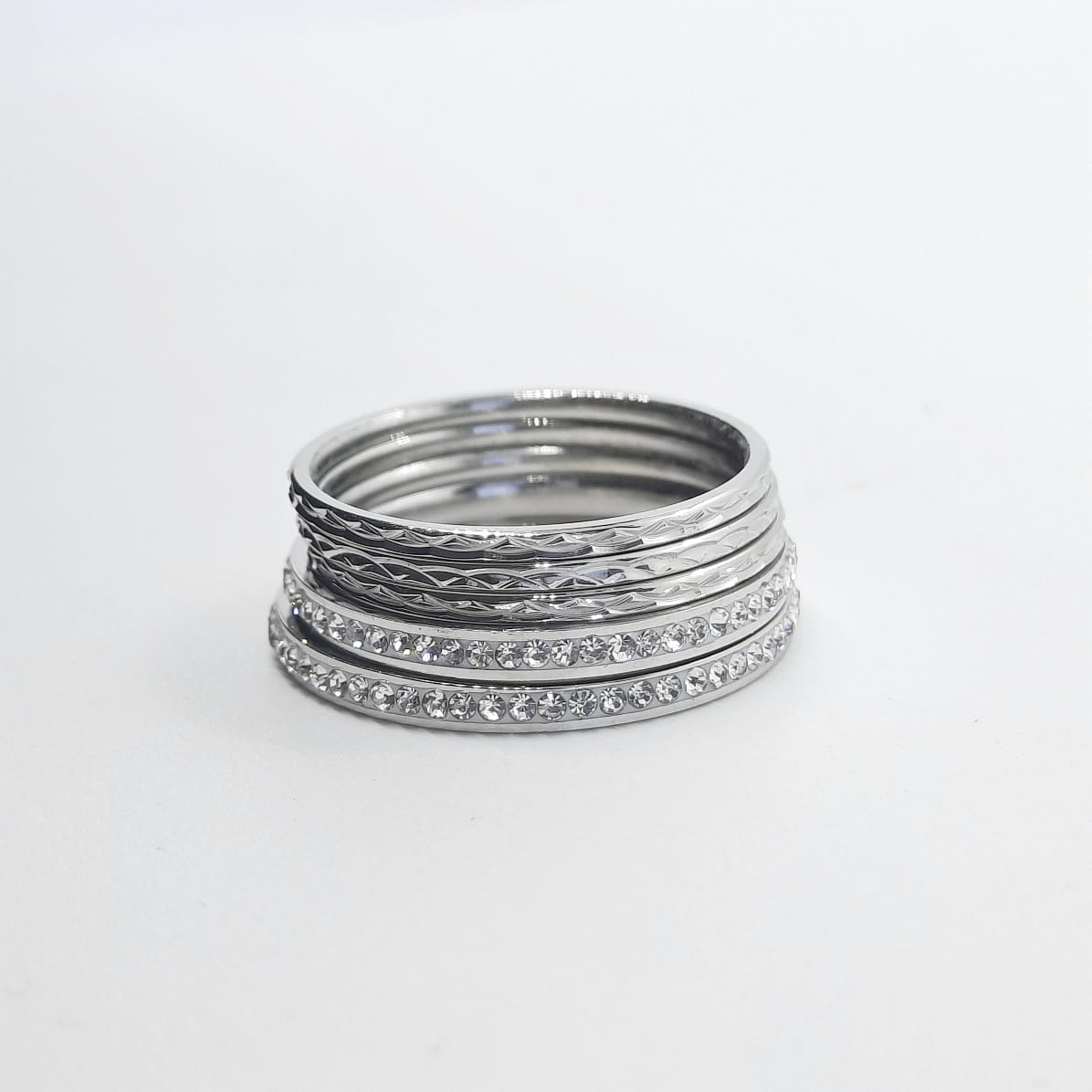 Set mit 5 Ringen mit Zirkonia - Memory Ringe KOOMPLIMENTS