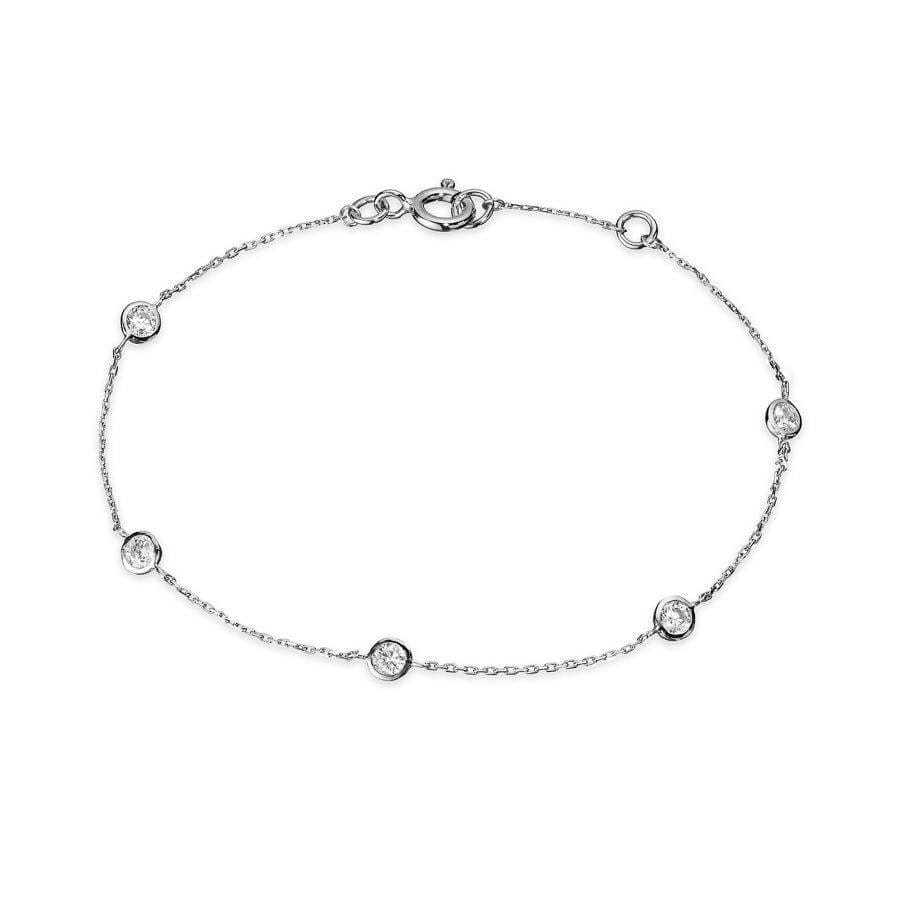 Silber Armband mit Strasssteinen - ZIRKON Armband KOOMPLIMENTS