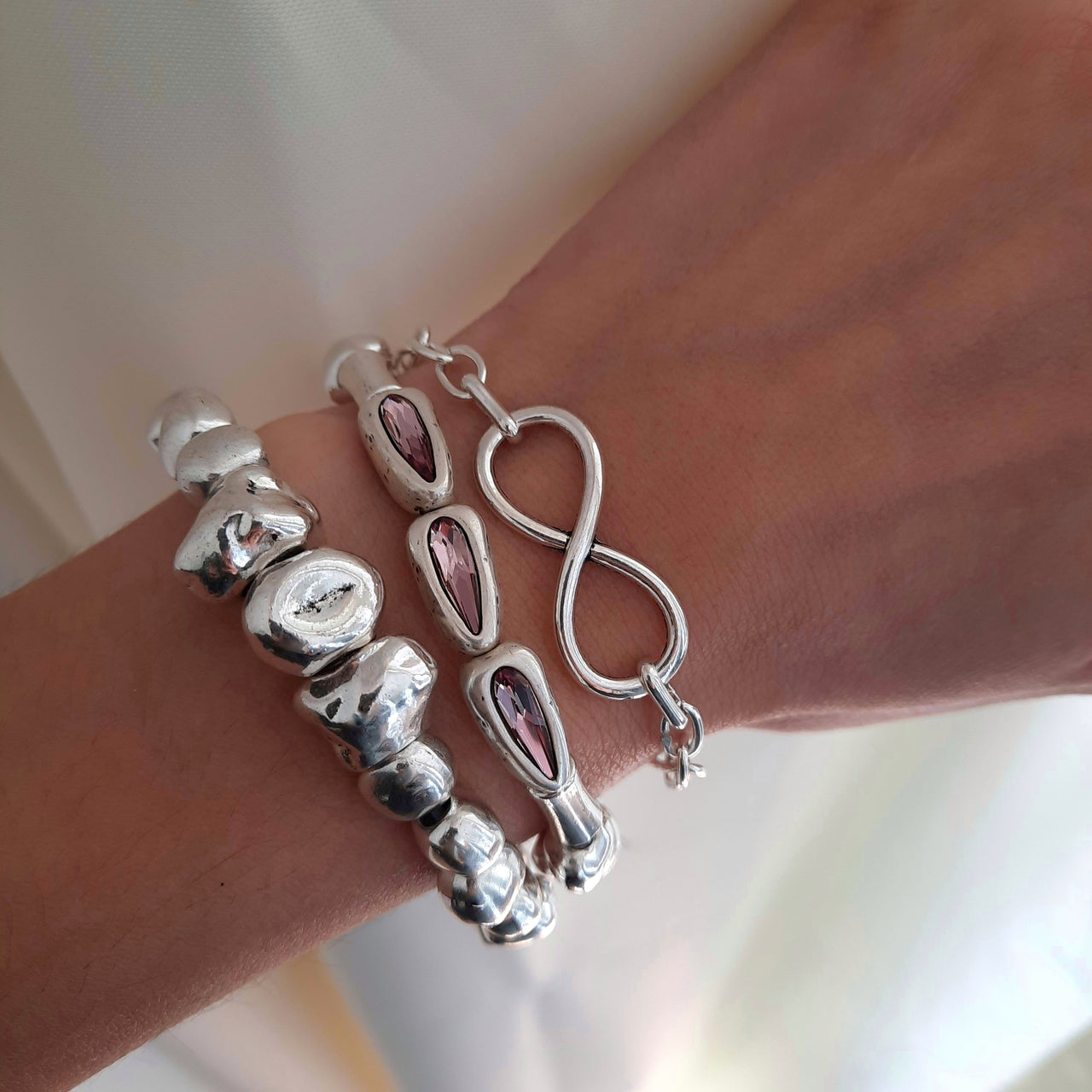 Silber Armkette mit Schlaufe - Infinity Armband KOOMPLIMENTS