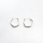 Silber Creolen mit clip - TWIST Ohrringe KOOMPLIMENTS