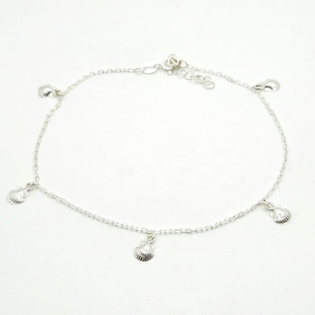 Silber Fusskettche mit Muscheln aus dem Meer Armband KOOMPLIMENTS