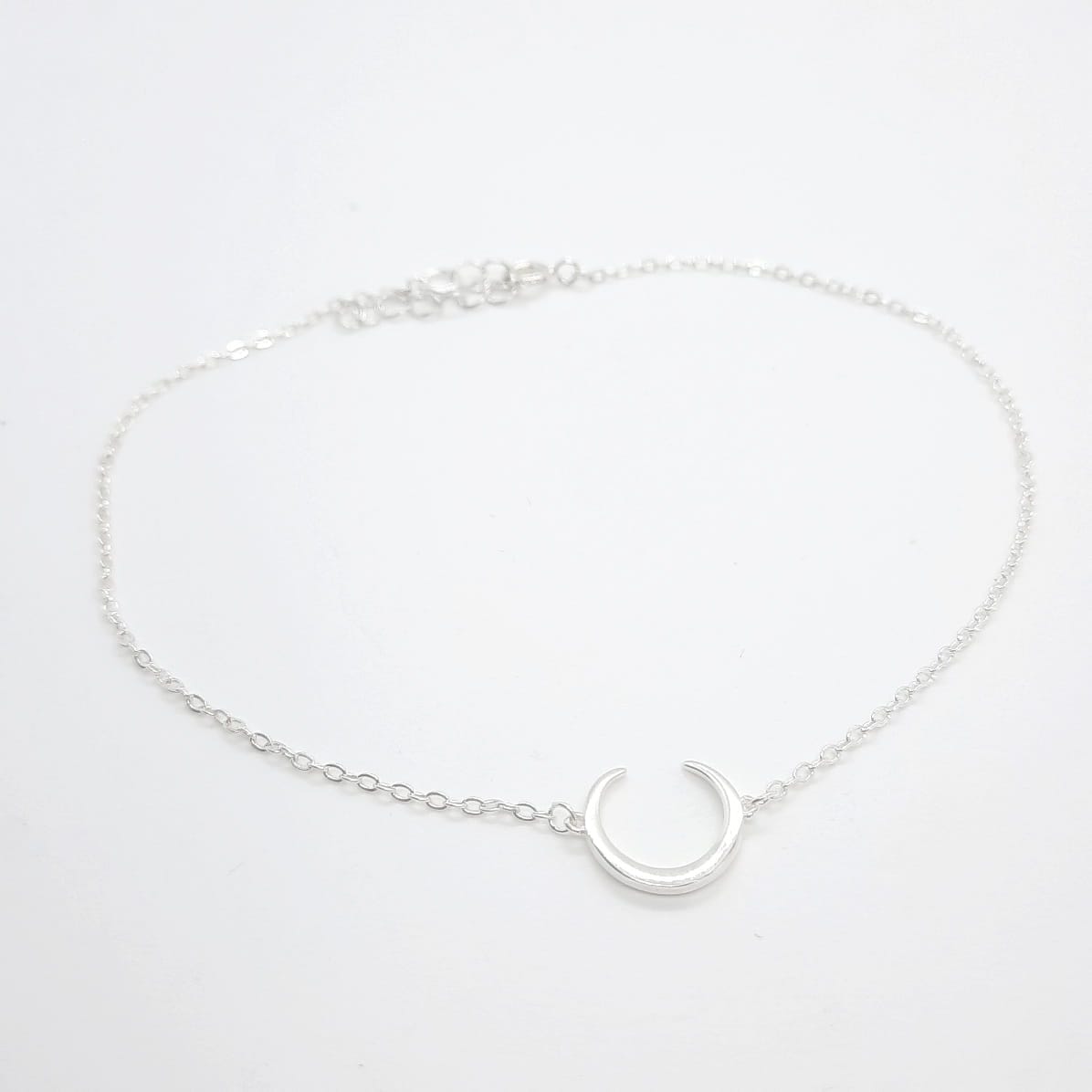 Silber Fusskette mit Halbmond Anhänger Armband KOOMPLIMENTS