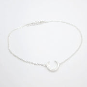 Silber Fusskette mit Halbmond Anhänger Armband KOOMPLIMENTS