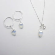 Silber Kette mit Mondsteinpendel Halsketten KOOMPLIMENTS