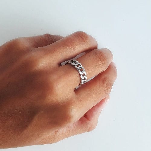 Silber Ketten Ring Ringe KOOMPLIMENTS
