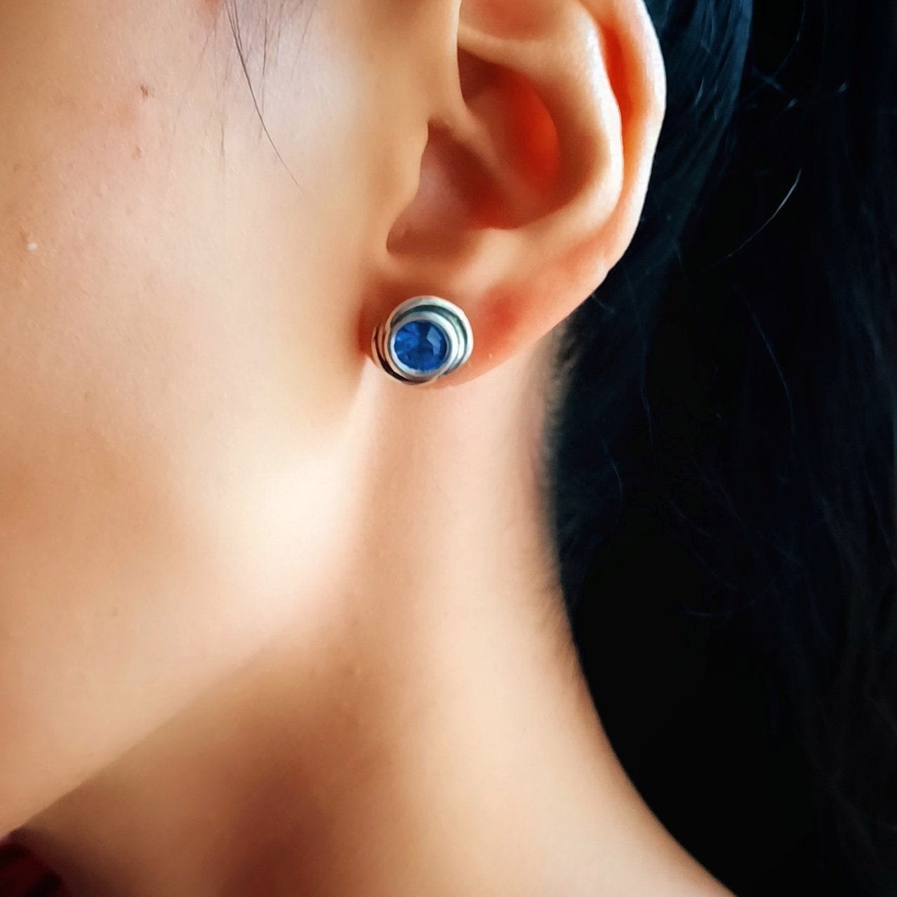 Silber Kristall Ohrstecker - Baby Blue Ohrstecker KOOMPLIMENTS