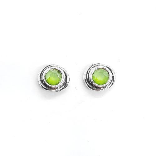 Silber Kristall Ohrstecker - Baby Green Ohrstecker KOOMPLIMENTS
