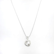 Silber Kugelkette mit Kreis und Glänzende Steine Halsketten KOOMPLIMENTS
