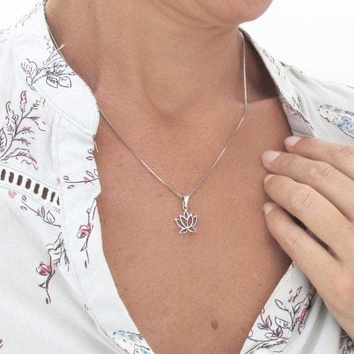 Silber Lotusblume Charm Halskette für Frauen Halsketten KOOMPLIMENTS