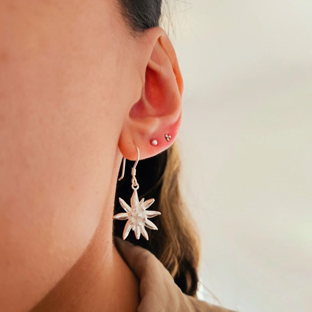 Silber Ohrringe Edelweiss Ohrringe KOOMPLIMENTS