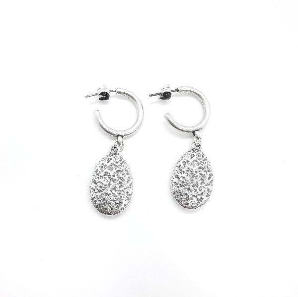 Silber Ohrringe mit Blumenmuster - Floral Ohrringe KOOMPLIMENTS