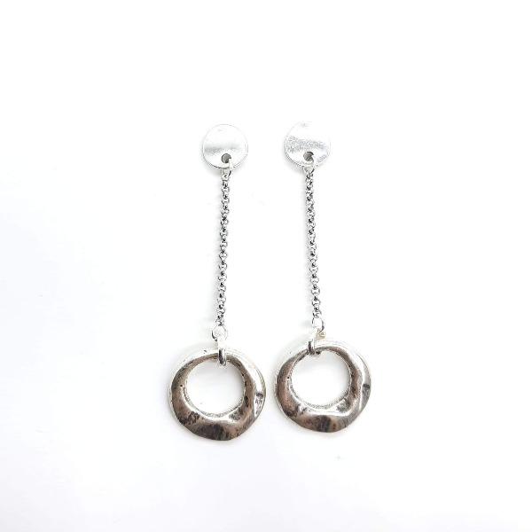 Silber Ohrringe mit Kette und Anhänger - Cadena Ohrringe KOOMPLIMENTS