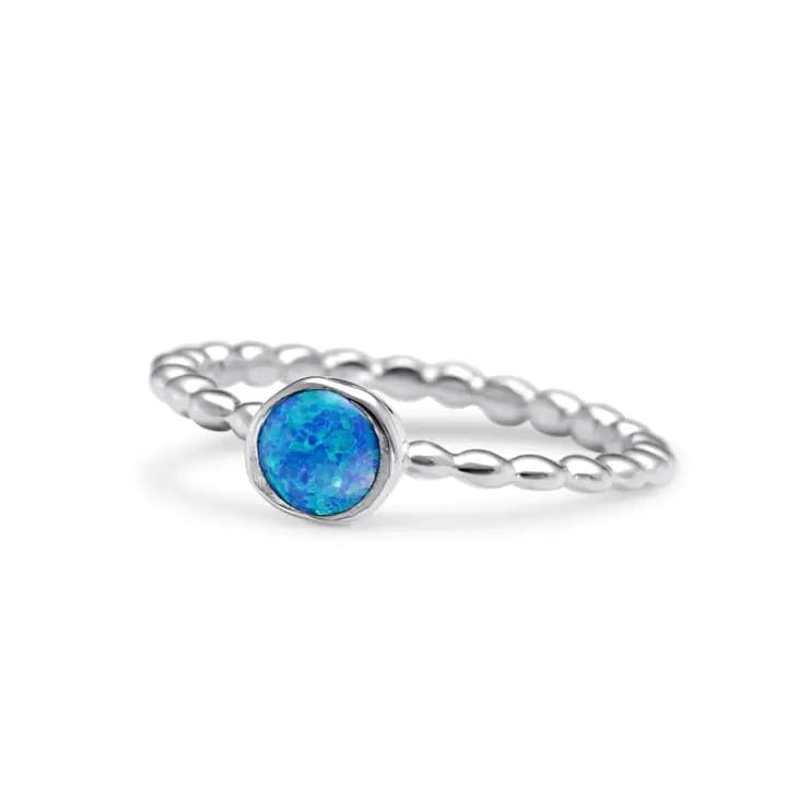 Silber Ring mit blauem Opal Ringe KOOMPLIMENTS