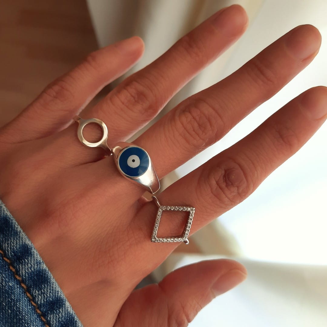 Silber Ring mit Kreis - KIKLOS Ringe KOOMPLIMENTS 