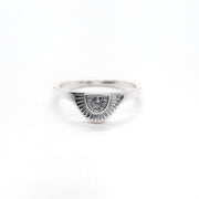 Silber Ring mit Sonnenschliff und mit Zirkonia Ringe KOOMPLIMENTS