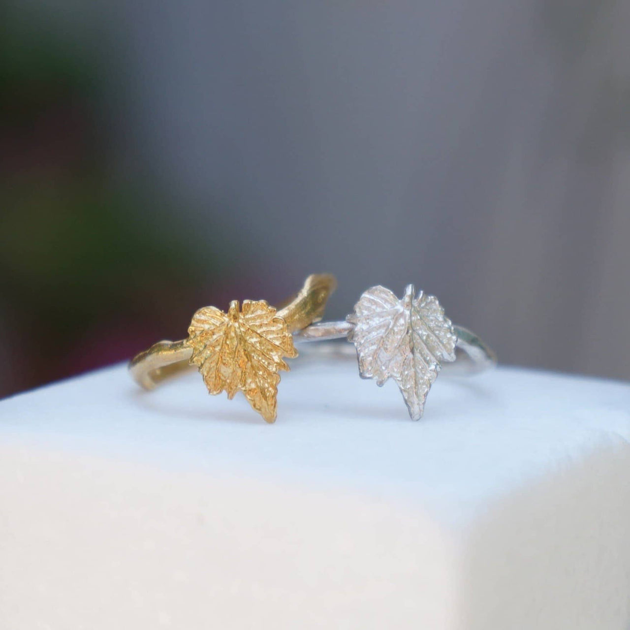 Silber Ring mit Weinlaub Ringe KOOMPLIMENTS