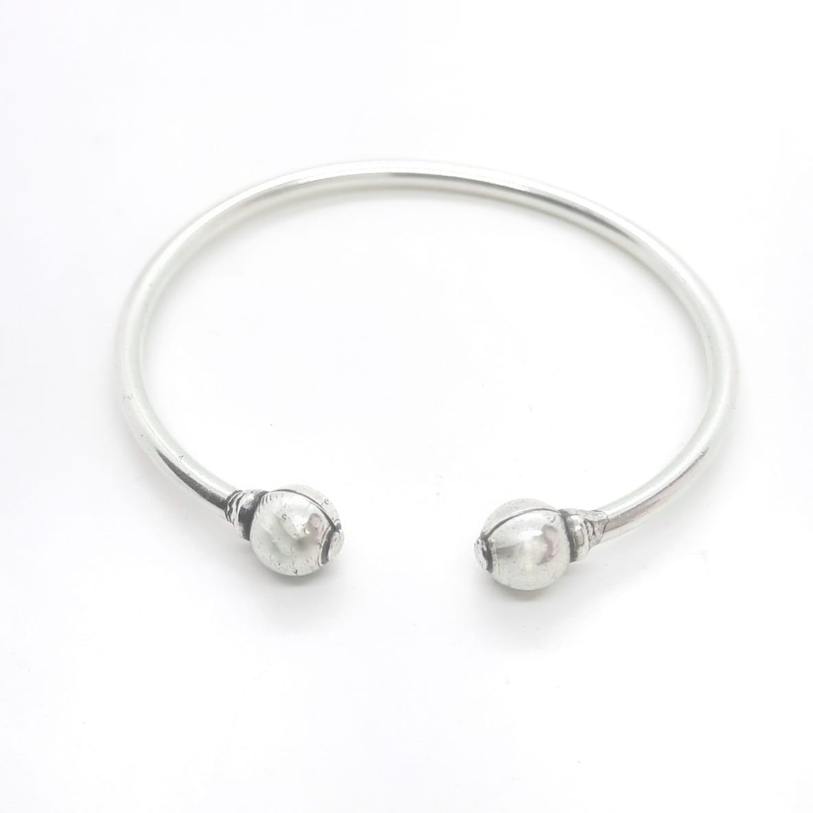 Silber Sklavenarmband mit 2 Kugeln Armband KOOMPLIMENTS