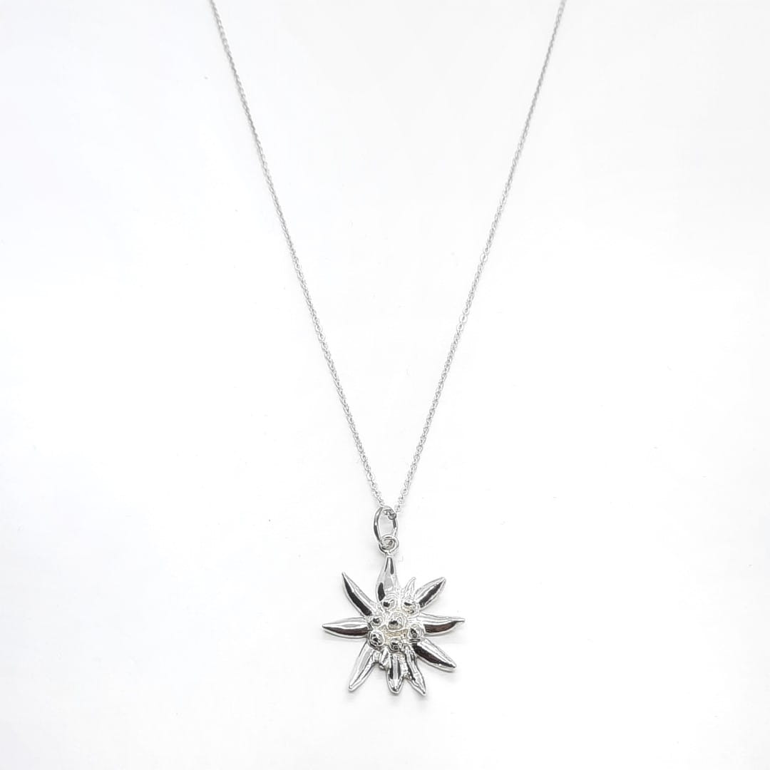 Silberhalskette mit Edelweiss Anhänger Halsketten KOOMPLIMENTS