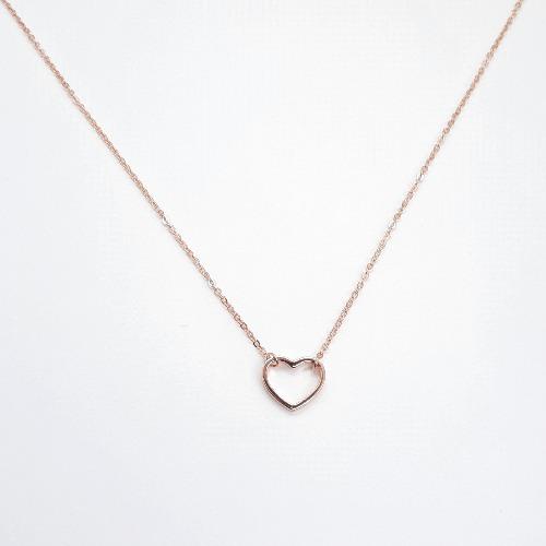 Silberhalskette mit Herz - Eliza Pink Halsketten KOOMPLIMENTS