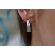 Silberne Creolen in Form eines Olivenblattes - Olive Leaf Silver Ohrringe KOOMPLIMENTS