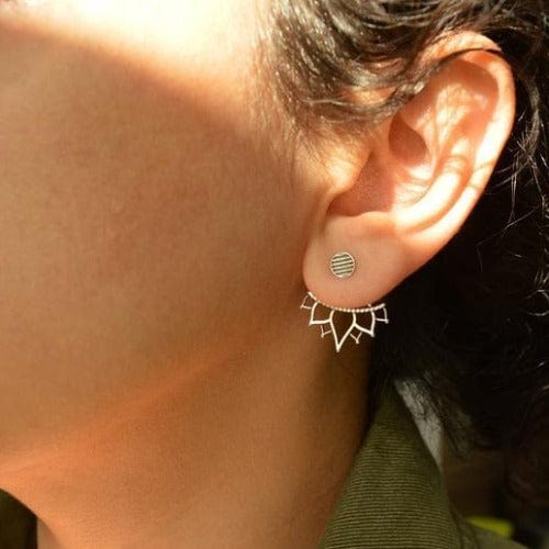 Silberne Ohrringe mit Lotusblumen Ohrringe KOOMPLIMENTS