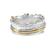 Silberner Kronenring mit goldenen Ringen Ringe KOOMPLIMENTS