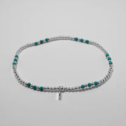 Silbernes Armband mit türkisfarbenen Perlen Armband KOOMPLIMENTS
