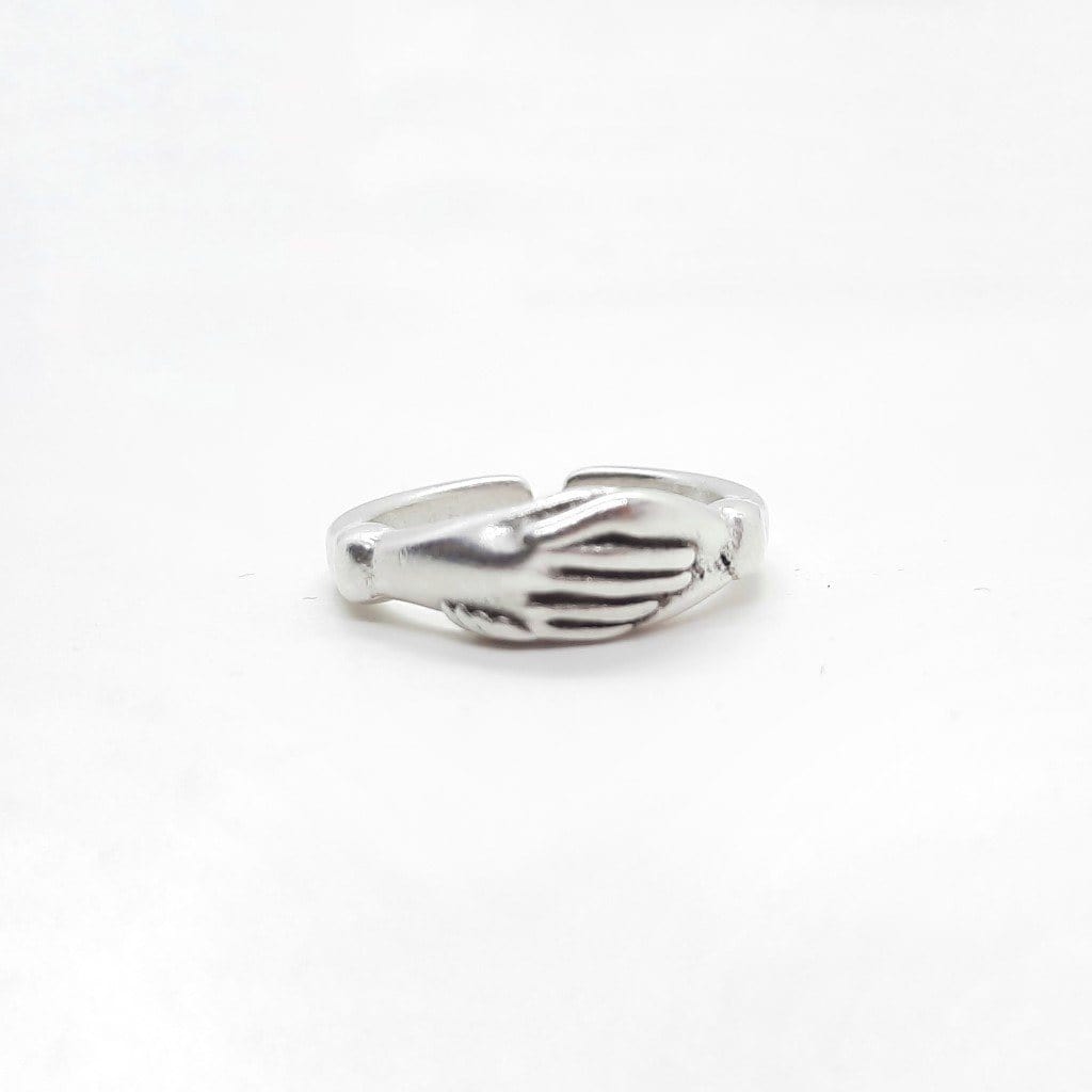 Silberring für Damen mit Händen - Hand in Hand Ringe KOOMPLIMENTS