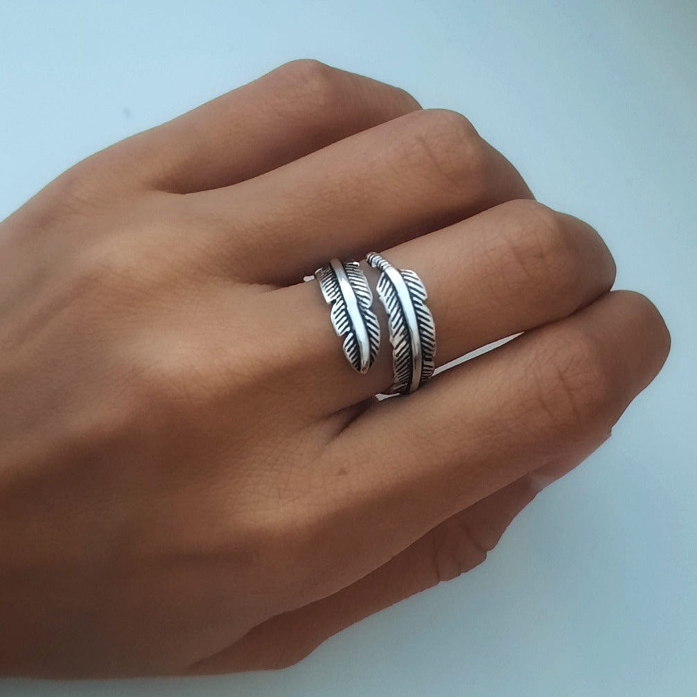 Silberring - Lange Feder Ringe KOOMPLIMENTS