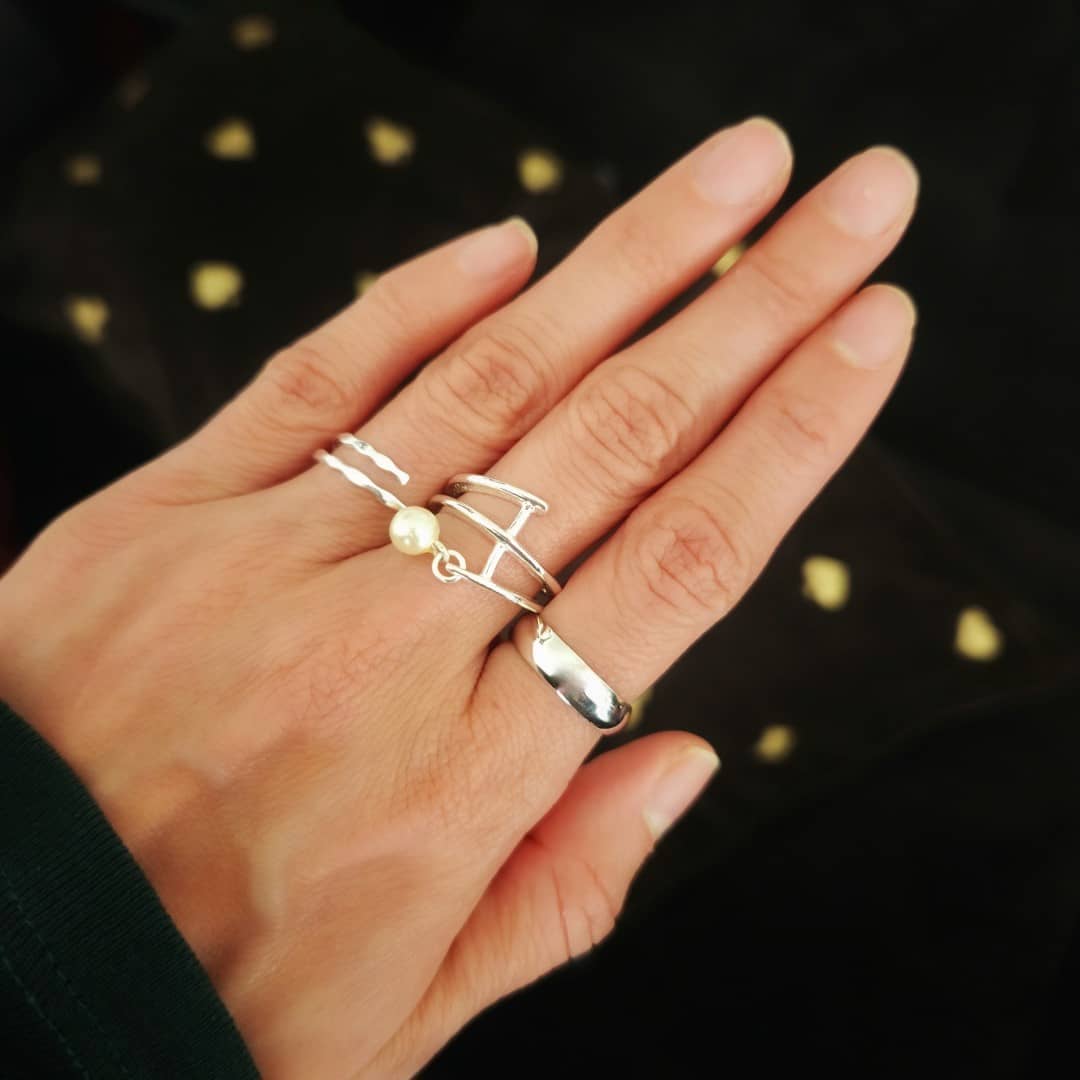 Silberring mit Charm-Anhänger - Perle Ringe KOOMPLIMENTS