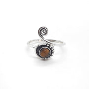Silberring mit Spirale und Tigerauge-Stein - Tiger Eye Ringe KOOMPLIMENTS