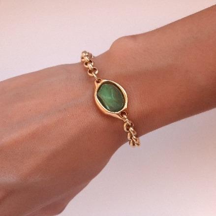 Spanisches Armband mit grünem Stein - Julia Armband KOOMPLIMENTS
