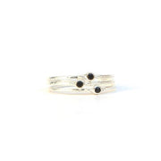 Stapelring-Set aus Silber mit kleiner Stein - Black Ringe KOOMPLIMENTS