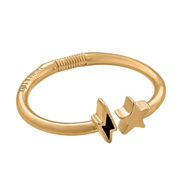 Stern und Blitz Gold Armspange - ELEKTRISCHE NACHT Armband KOOMPLIMENTS