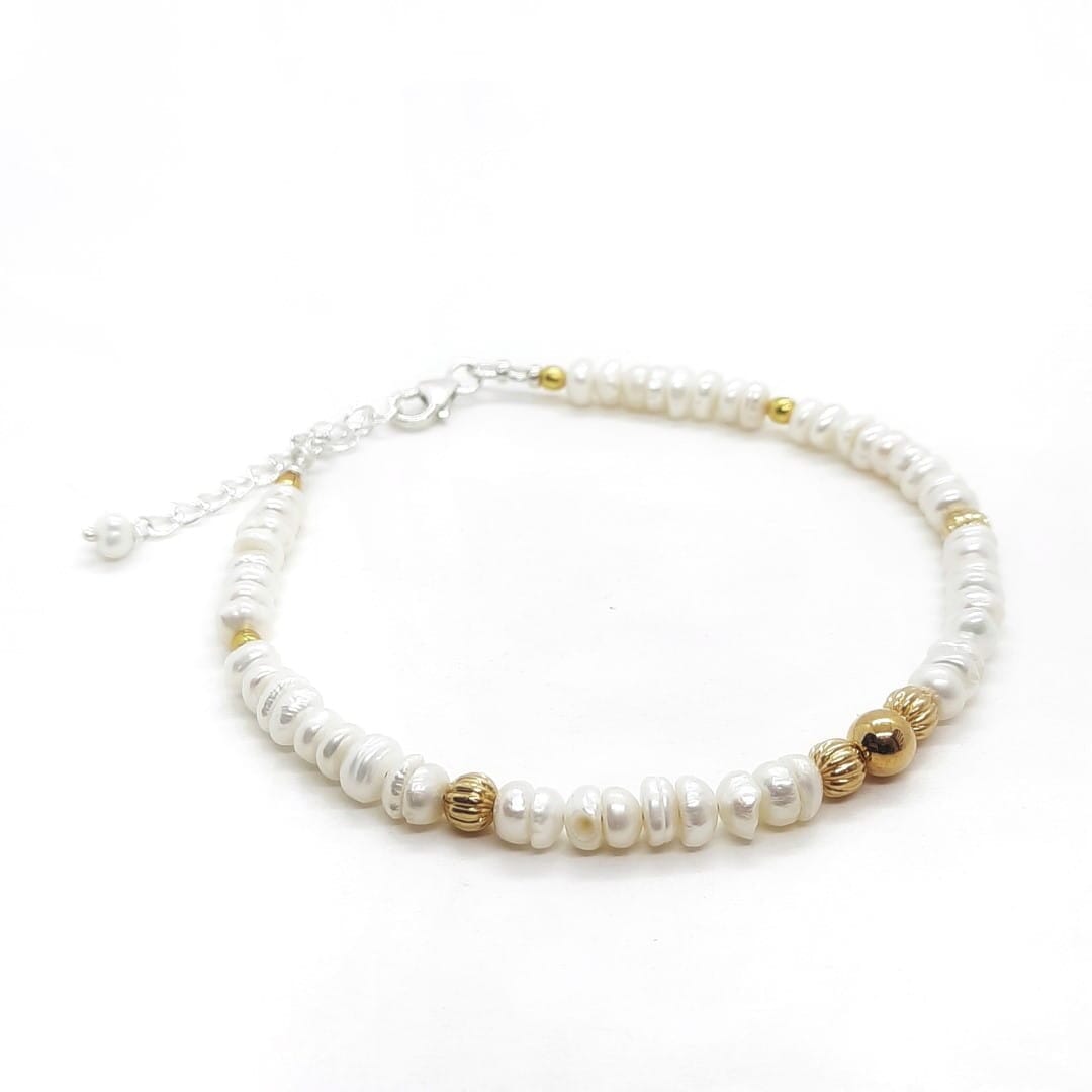Süßwasserperlen-Armband mit vergoldeter Perle Armband KOOMPLIMENTS