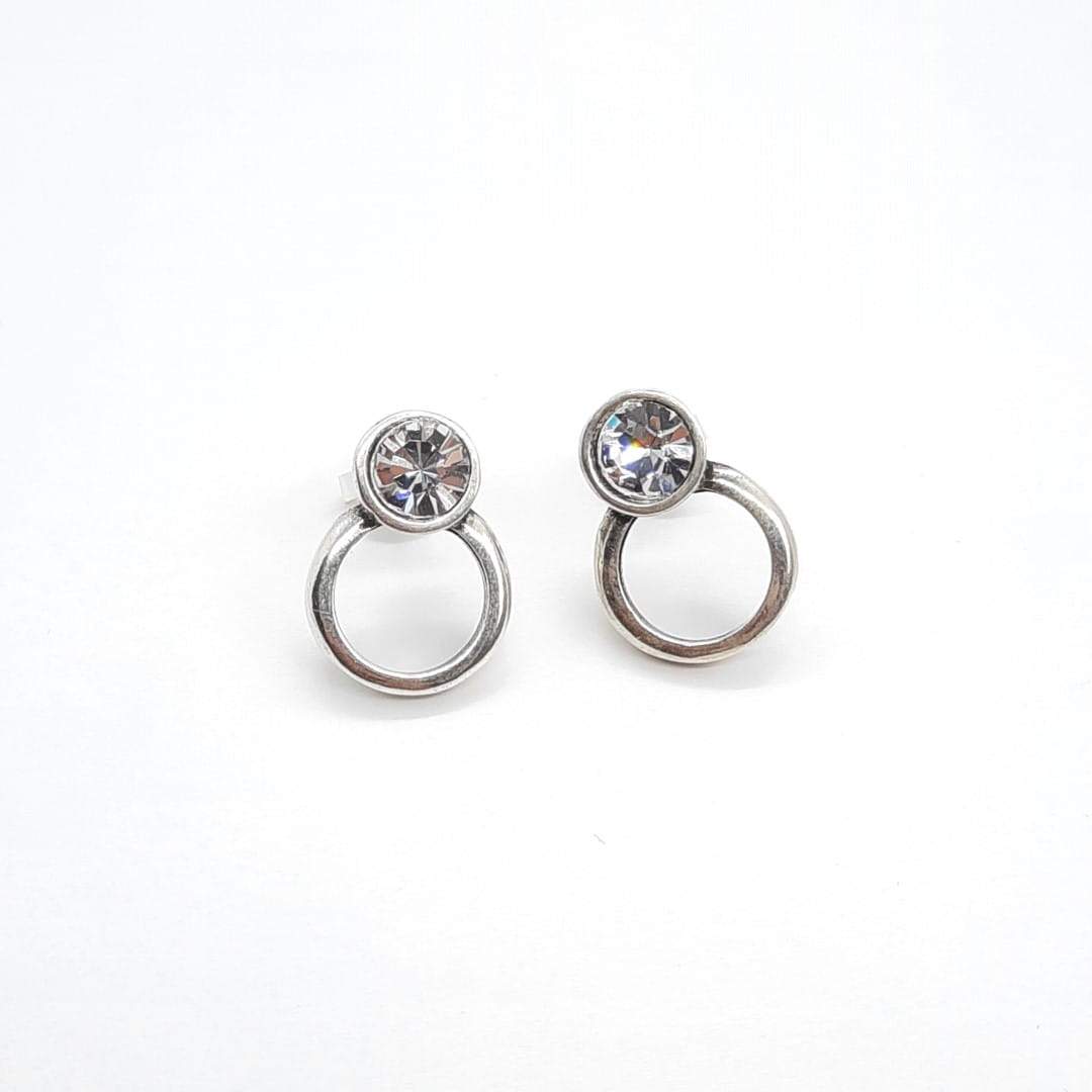 Swarovski Kristall Ohrstecker mit Ring - Shine White Cercle Ohrstecker KOOMPLIMENTS