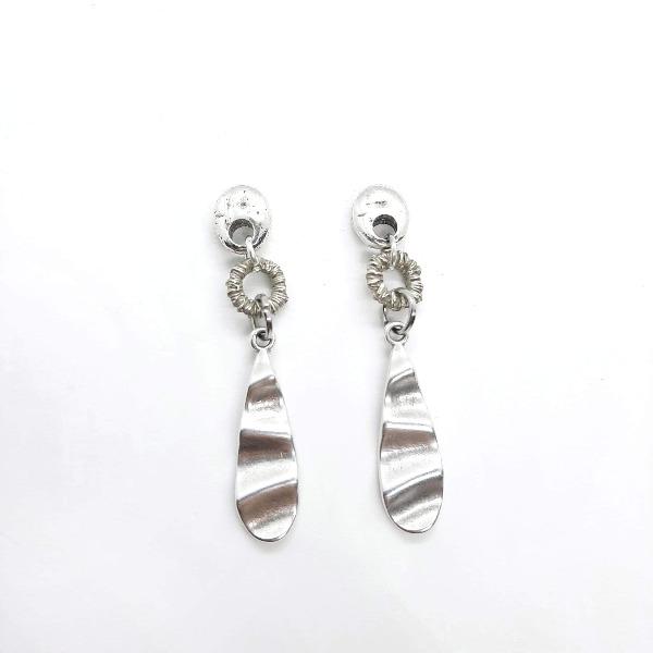 Trendige Silber Damen Ohrringe - Reliefs Ohrringe KOOMPLIMENTS