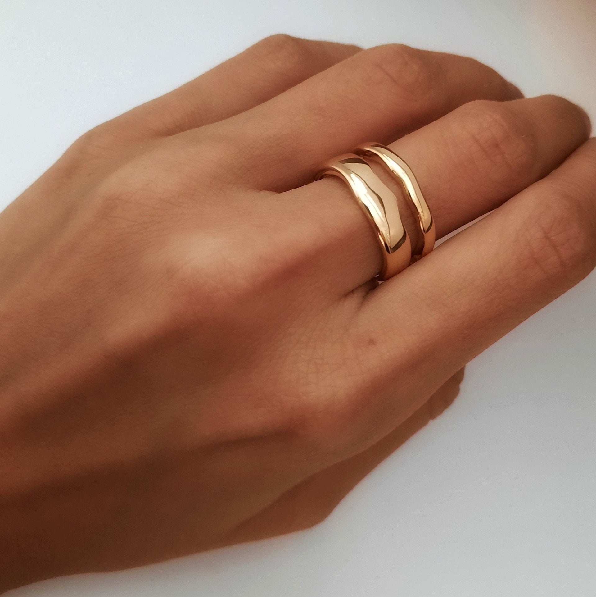 Trendiger Ring aus Silber vergoldet - Trend Gold Ringe KOOMPLIMENTS