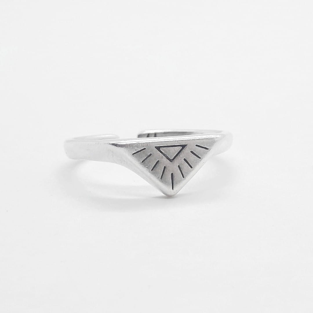 Triangel Silberring Sonnenuntergang Ringe KOOMPLIMENTS