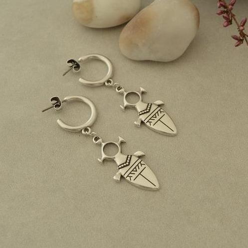 Tuareg Ohrringe mit Kreuz aus Silber - Talisman Timia Ohrringe KOOMPLIMENTS