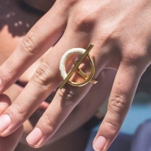 Vergoldeter Ethnischer Damen-Ring - Charambira Ringe KOOMPLIMENTS