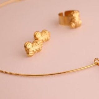 Vergoldeter Frosch Choker Halskette - Tayrona Halsketten KOOMPLIMENTS
