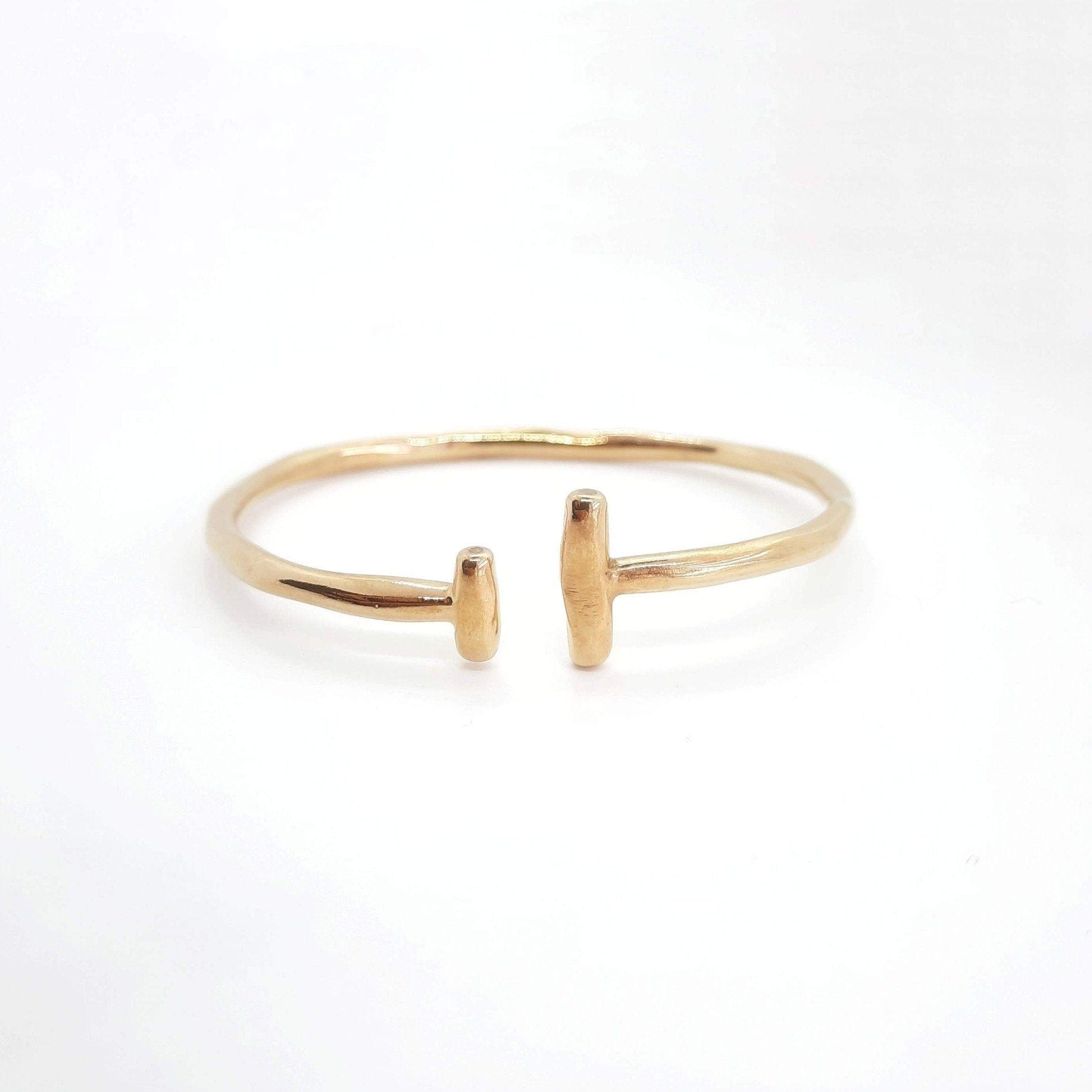 Verstellbarer Armreif - Linien - Gold Armband KOOMPLIMENTS