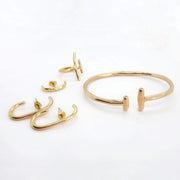 Verstellbarer Armreif - Linien - Gold Armband KOOMPLIMENTS