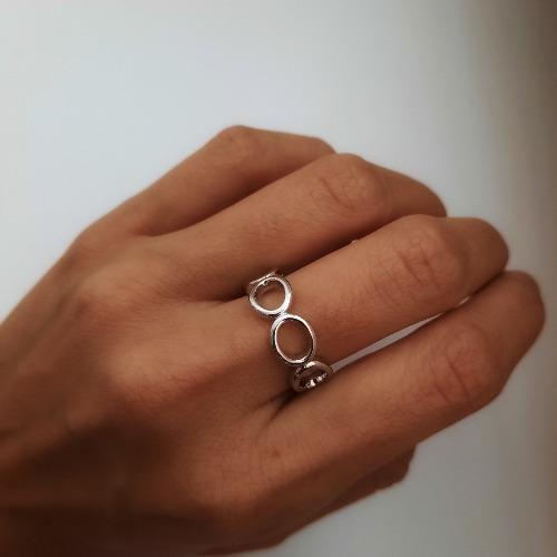 Verstellbarer Ring Silber - Kreise Ringe KOOMPLIMENTS