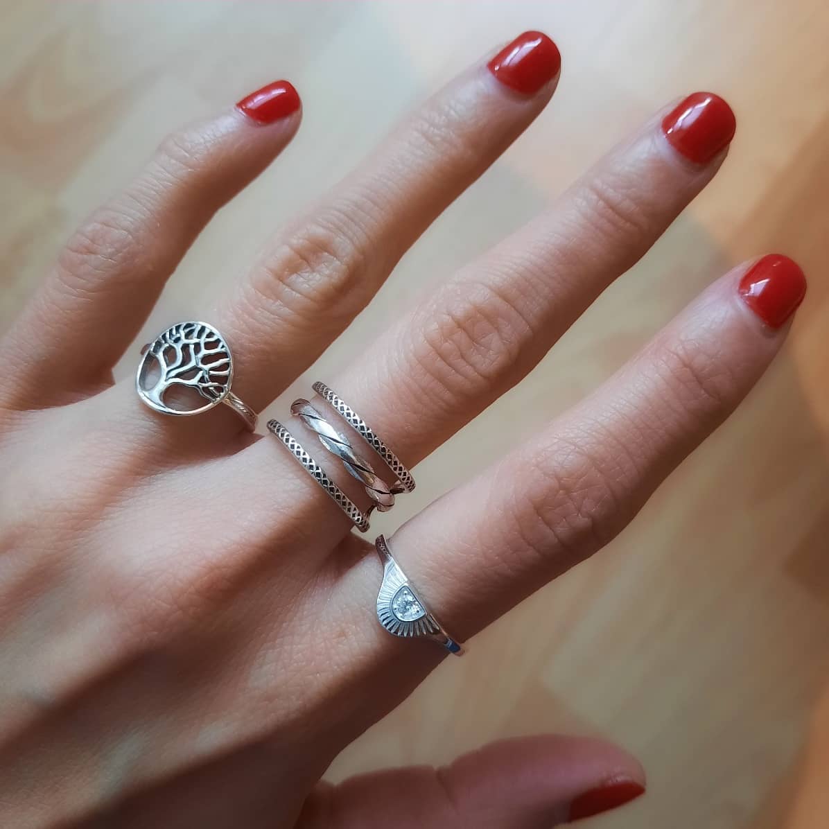 Vintage Ring aus Silber mit 3 Linien Ringe KOOMPLIMENTS