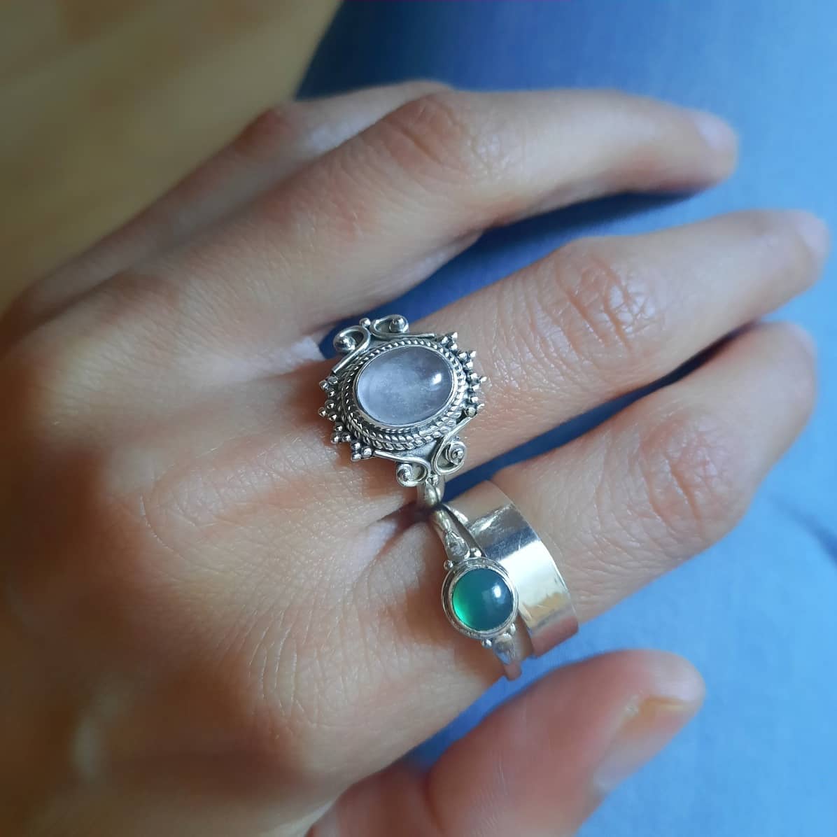 Vintage Rosenquarz Ring aus Silber - ROSENQUARZ Ringe KOOMPLIMENTS 