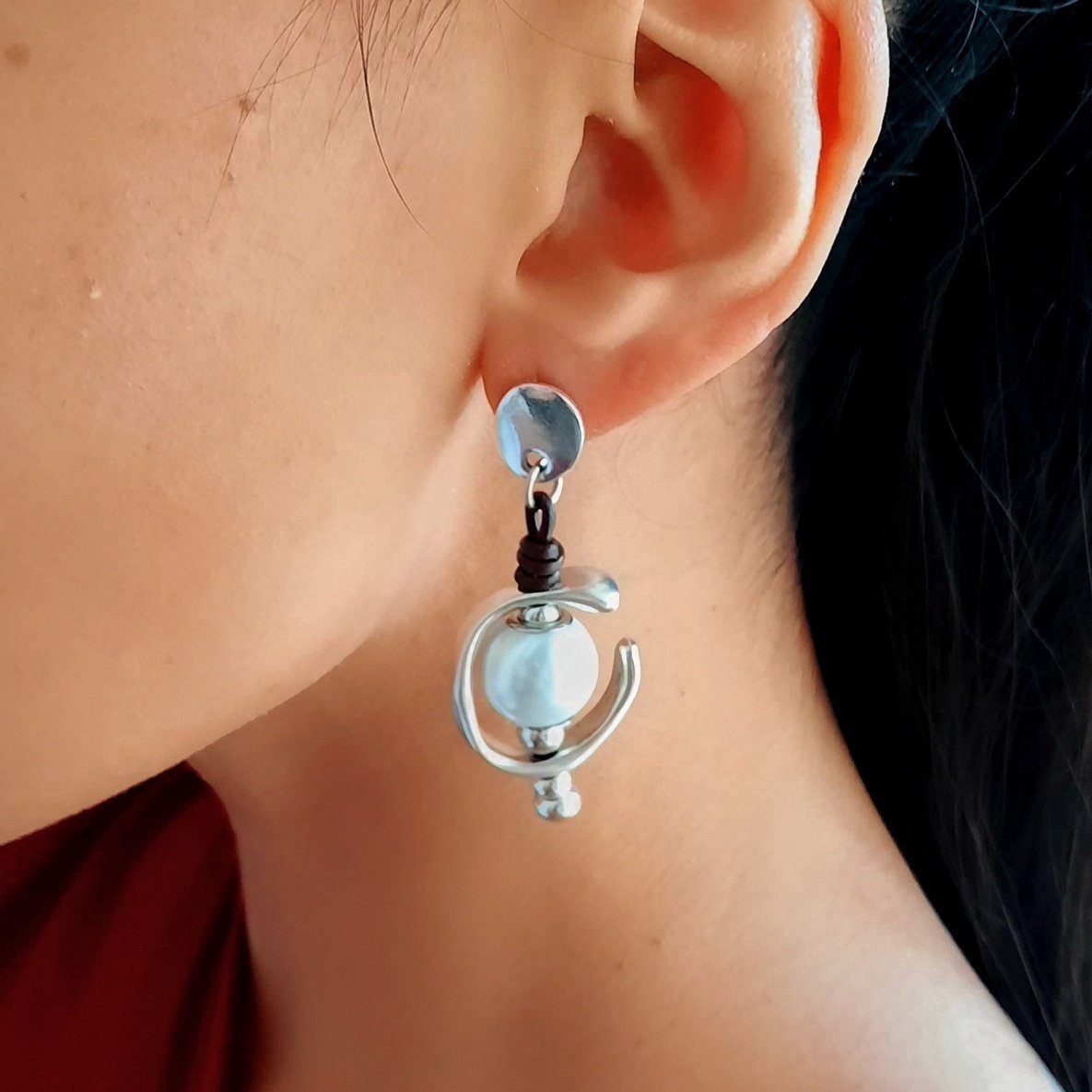 Weisse Perle Lange Ohrringe für Frauen - Marina Ohrringe KOOMPLIMENTS